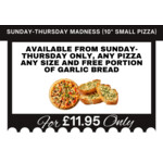 Sunday-Thursday Madness (10" Small Pizza)
